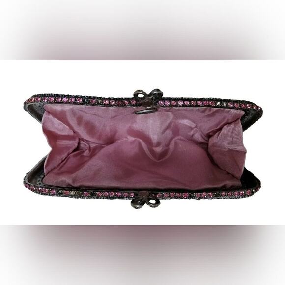 CLARA KASAVINA python‎ pink crystal clutch pochette bag Vintage - Picture 9 of 12